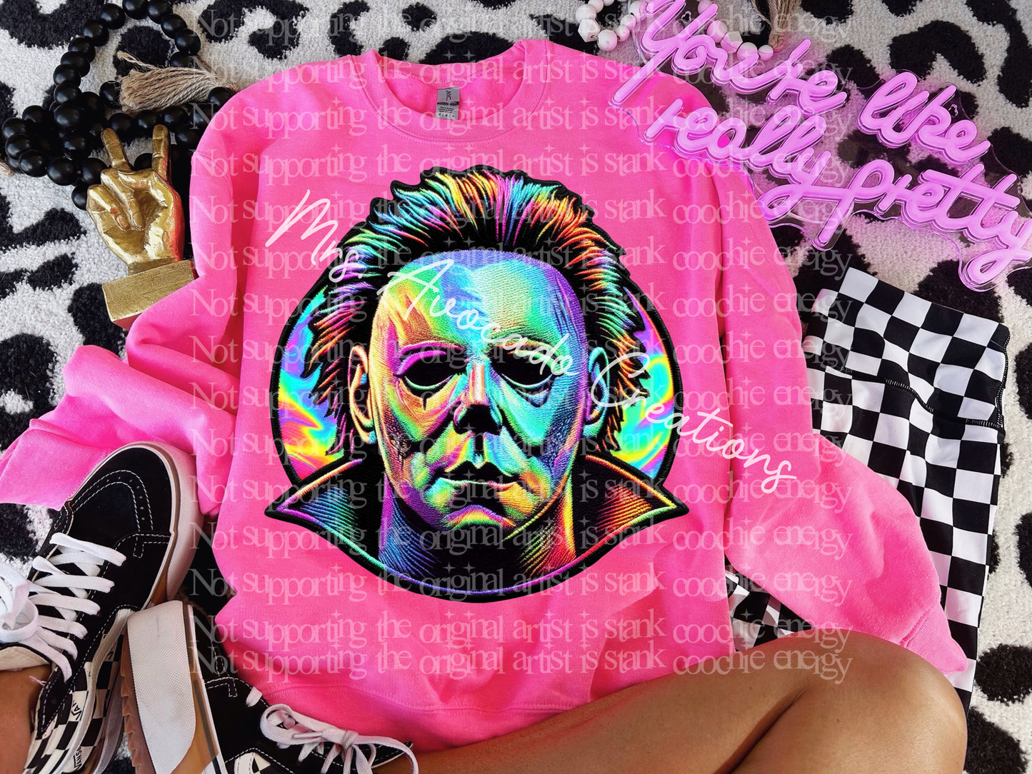 Faux embroidery holo M Myers