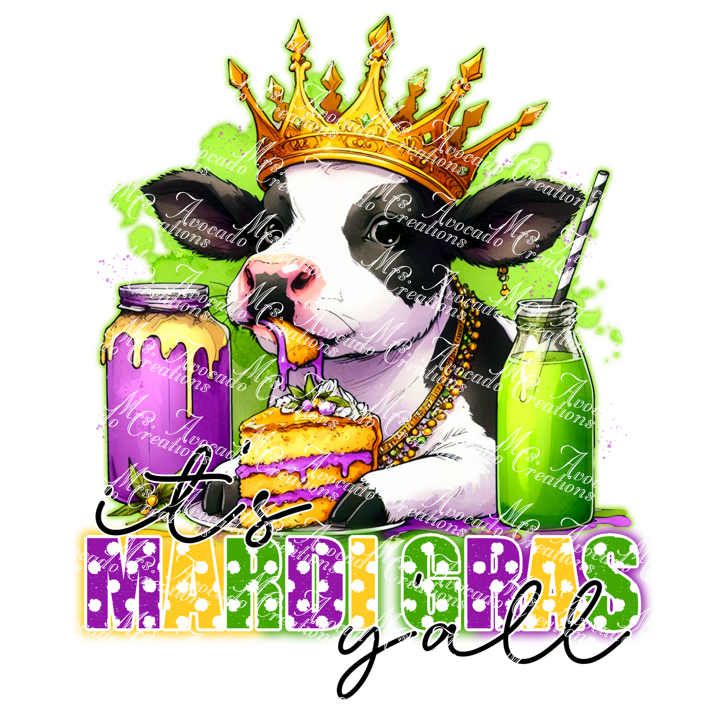 It's Mardi Gras Y'all Cow