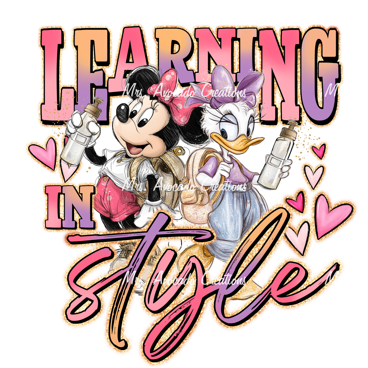 Minnie and Daisy learning in style