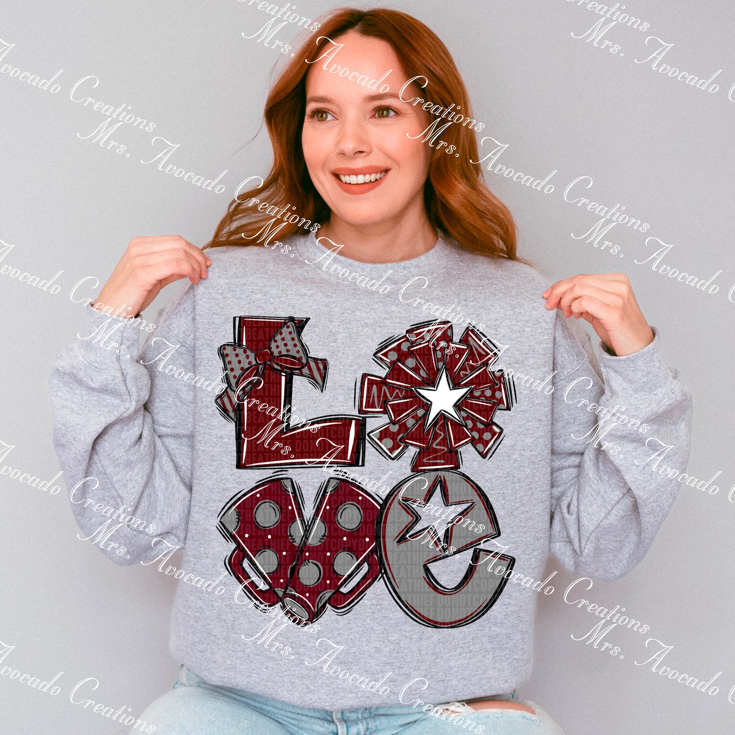 Love cheer maroon/gray/white
