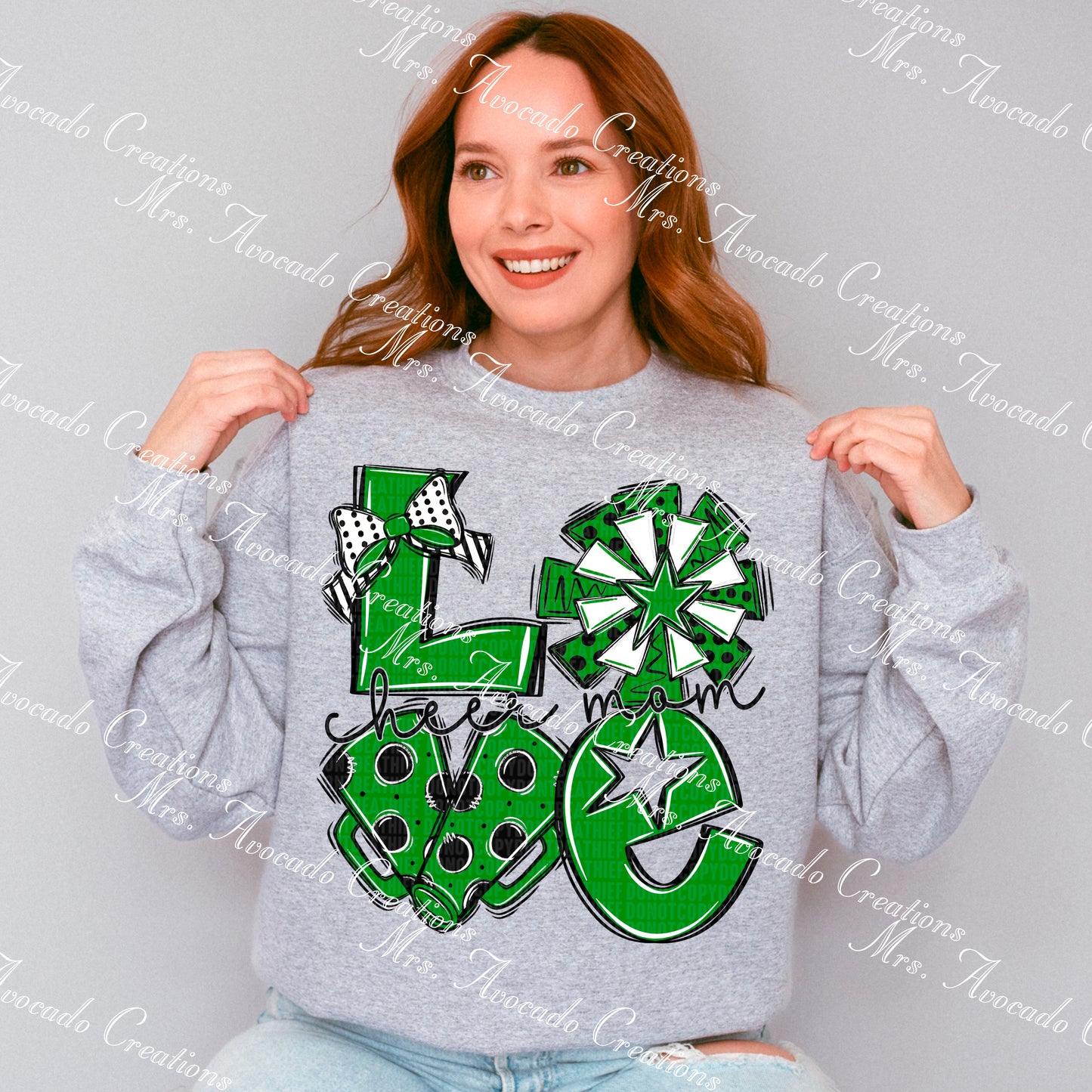 Love cheer mom black/green