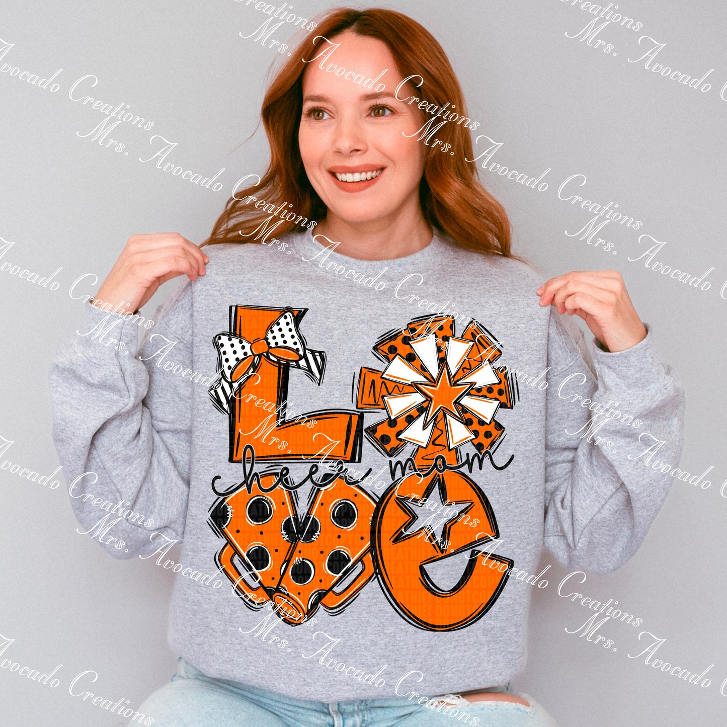 Love cheer mom orange/black