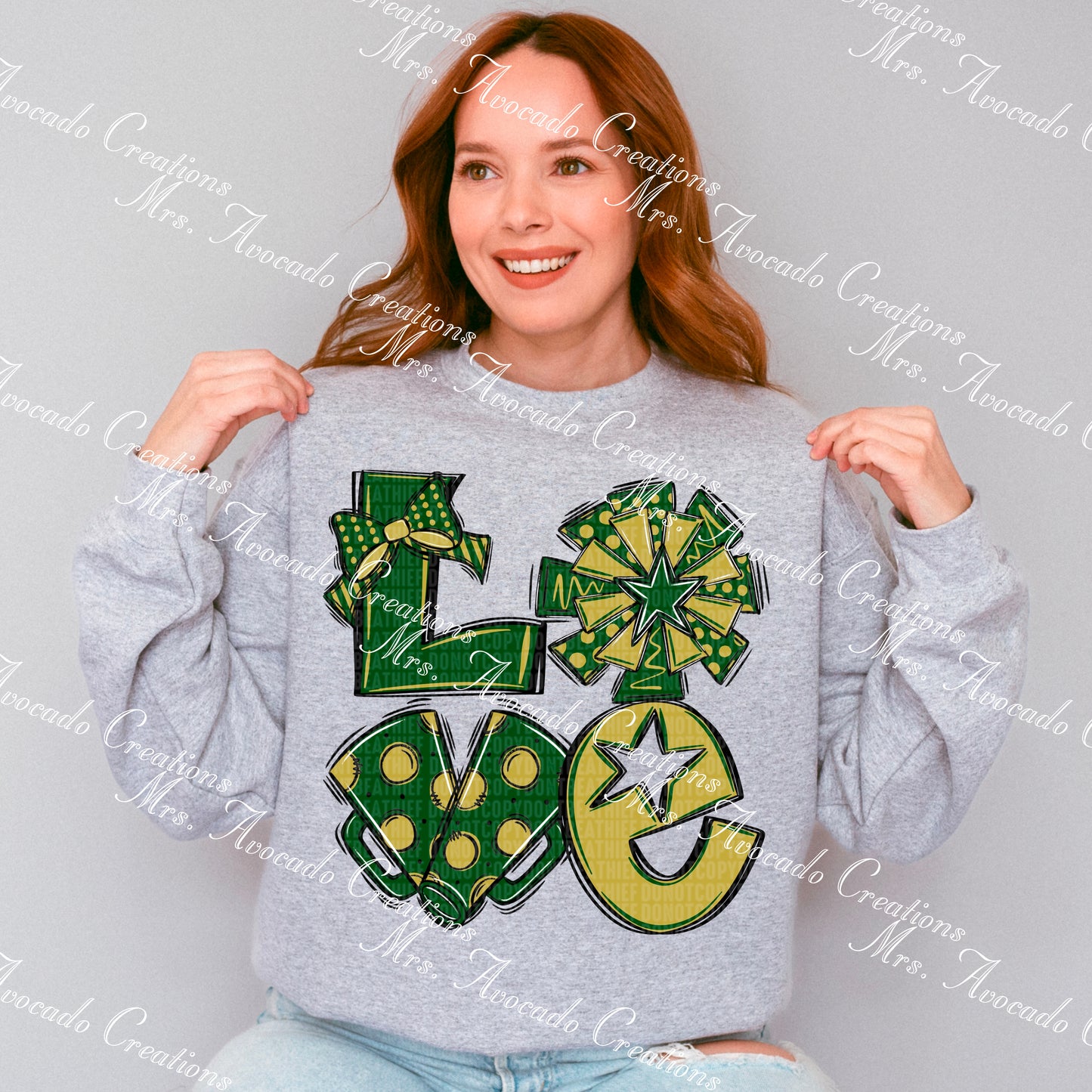 Love cheer green/gold