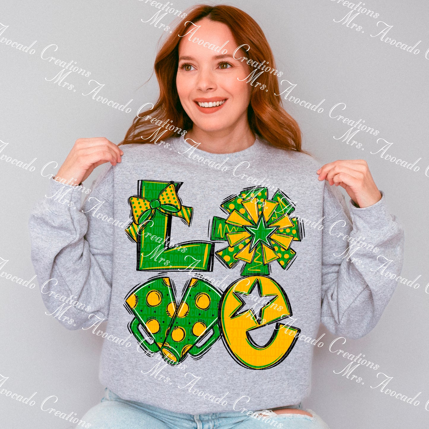 Love cheer green yellow gold