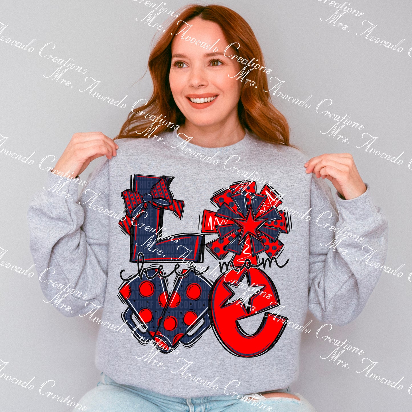 Love cheer mom navy/red
