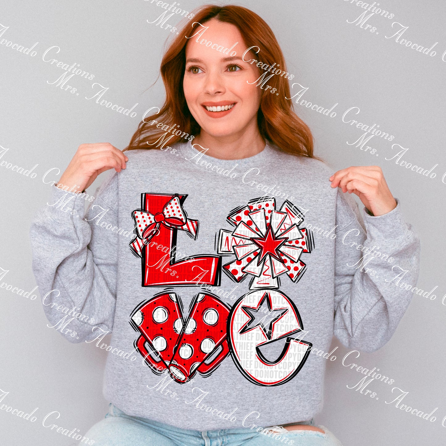Love cheer red/white/black