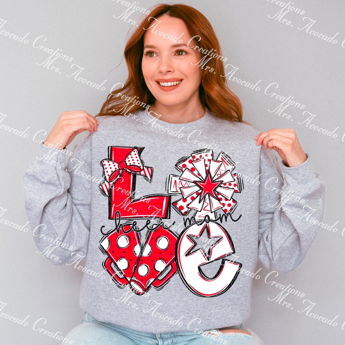 Love cheer mom red/white/black