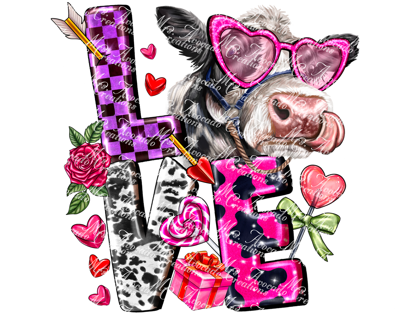 Love Valentine Cow