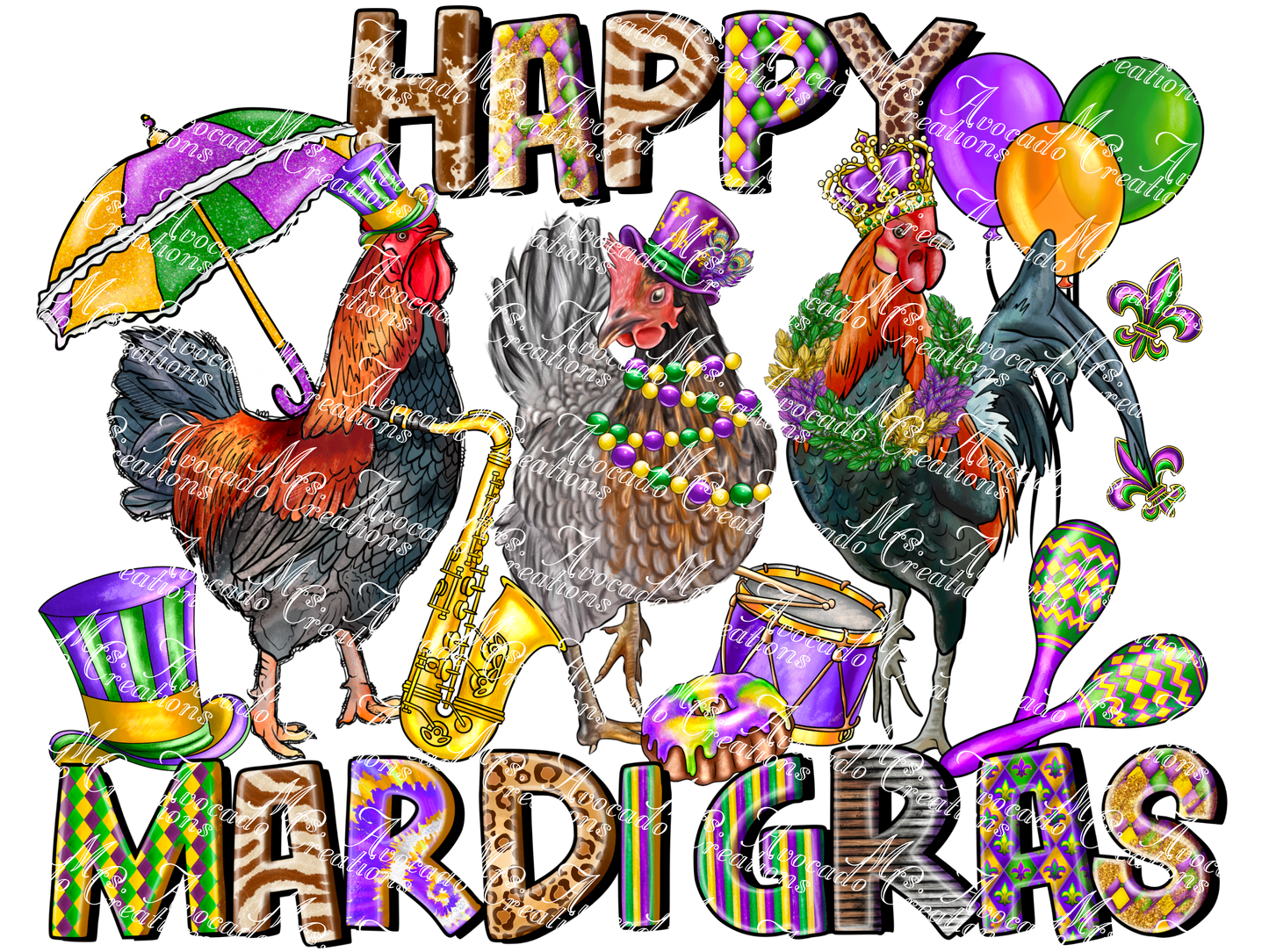 Mardi Gras Chickens