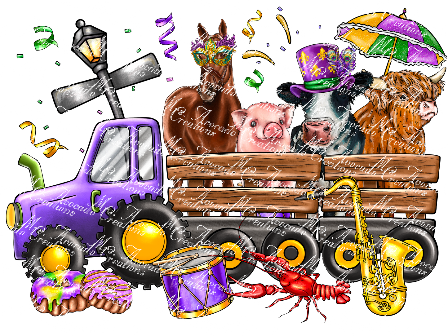 Mardi Gras Farm Animals