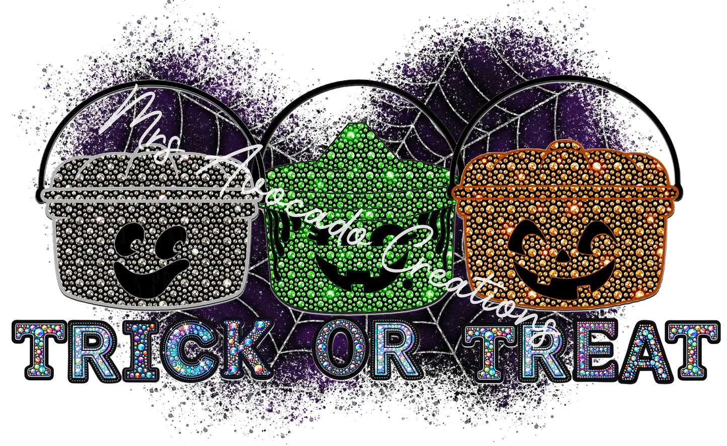 Faux Rhinestone Trick or Treat Buckets
