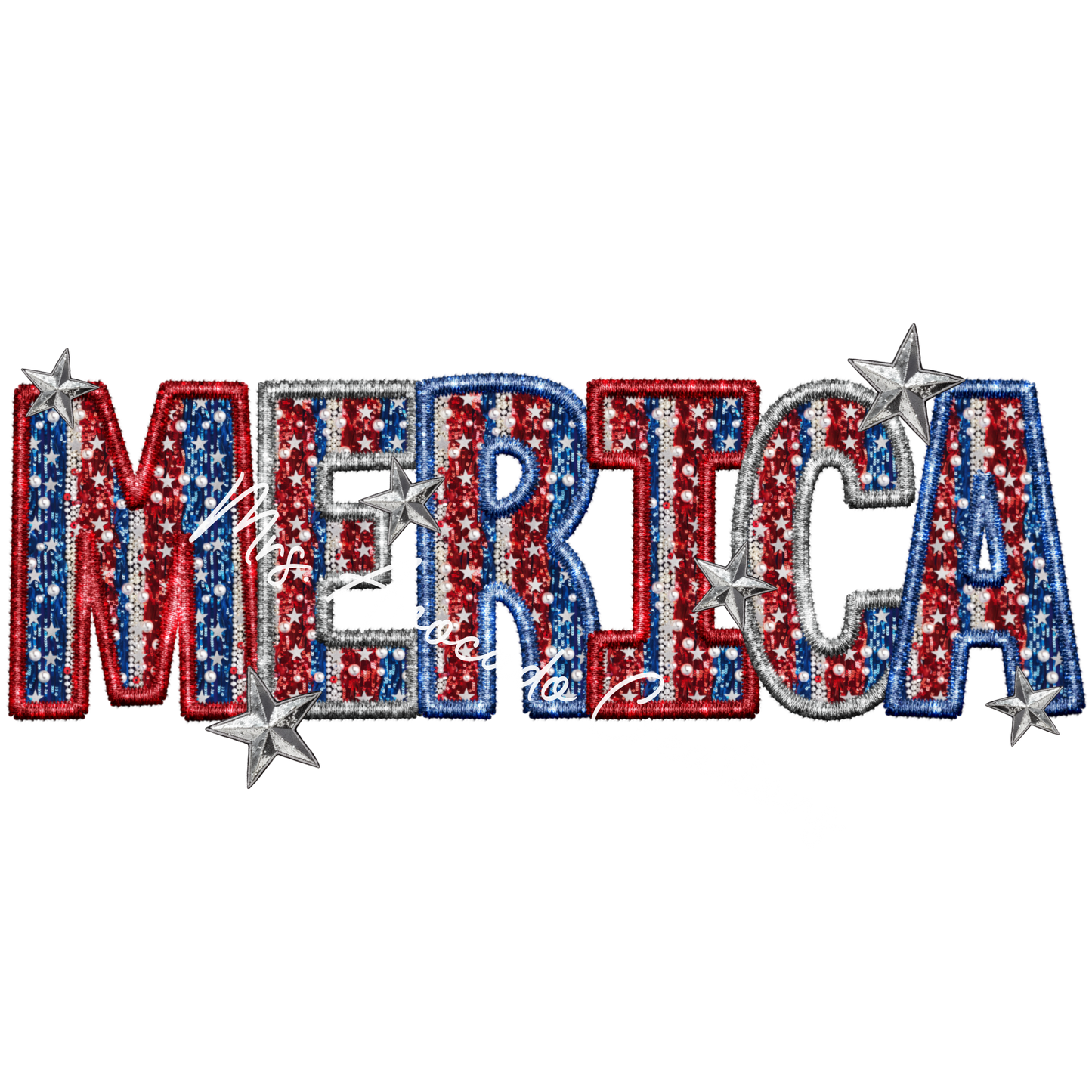 Merica faux embroidery