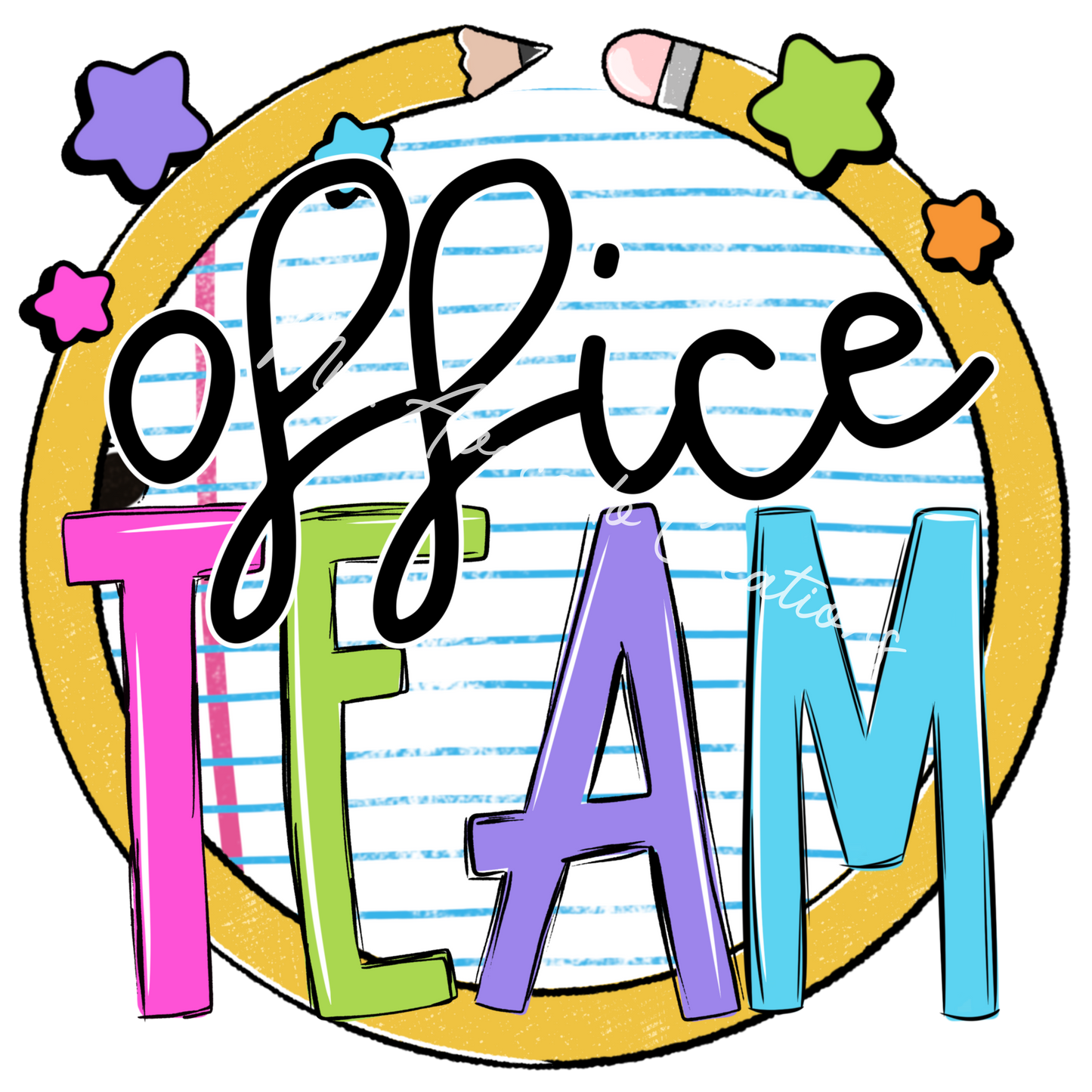 Colorful pencil circle office team