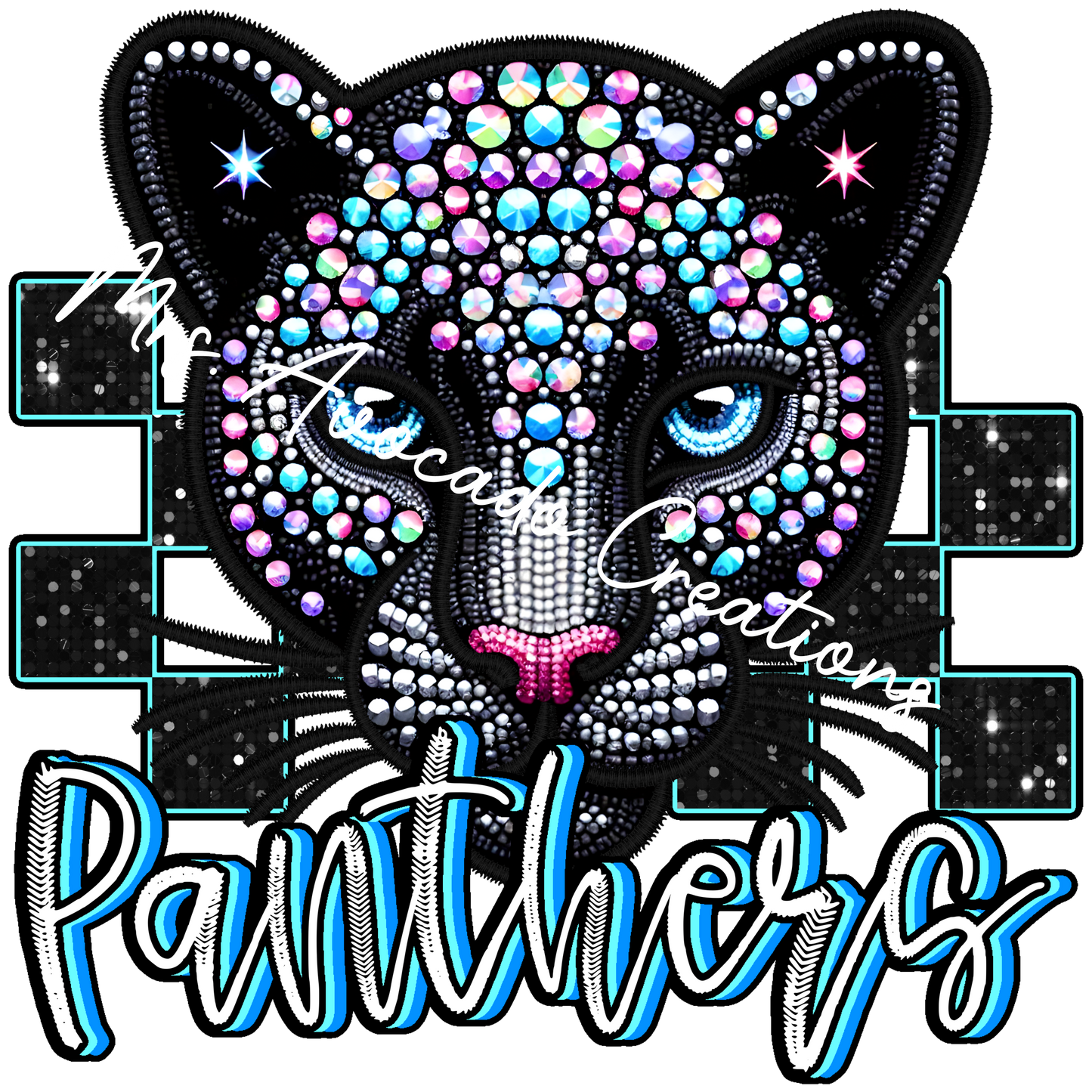 Faux rhinestone Panthers