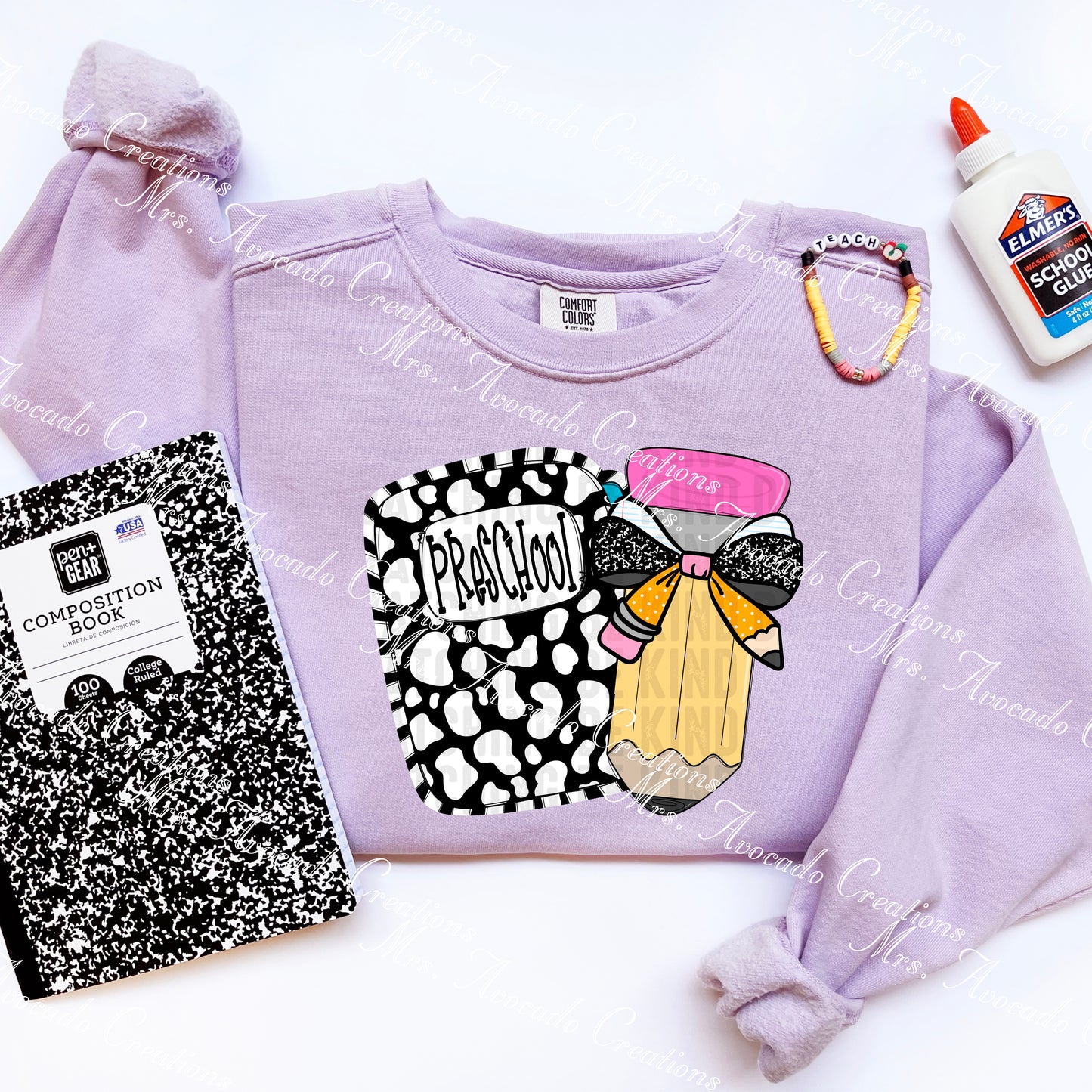 Preschool leopard pencil bow