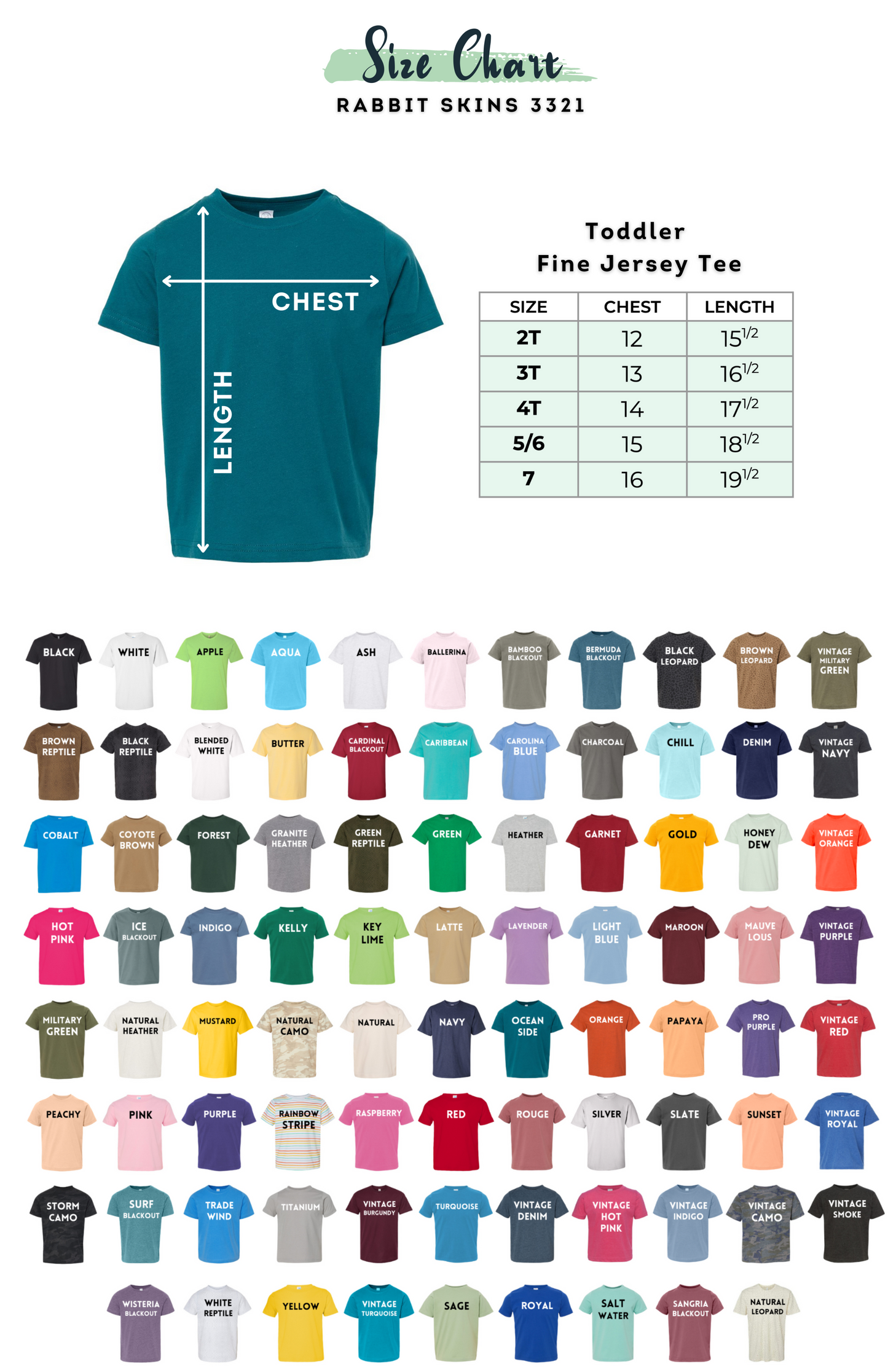 Kids Shirt Color Options