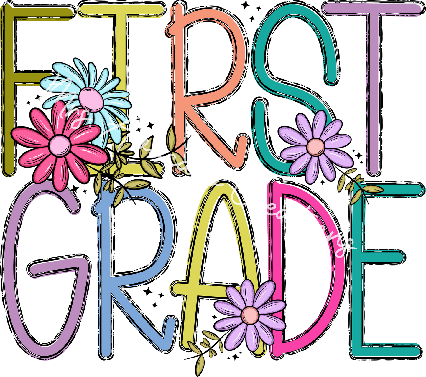 First grade floral doodle