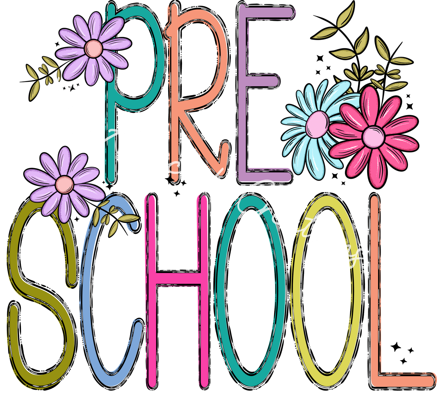 Preschool floral doodle