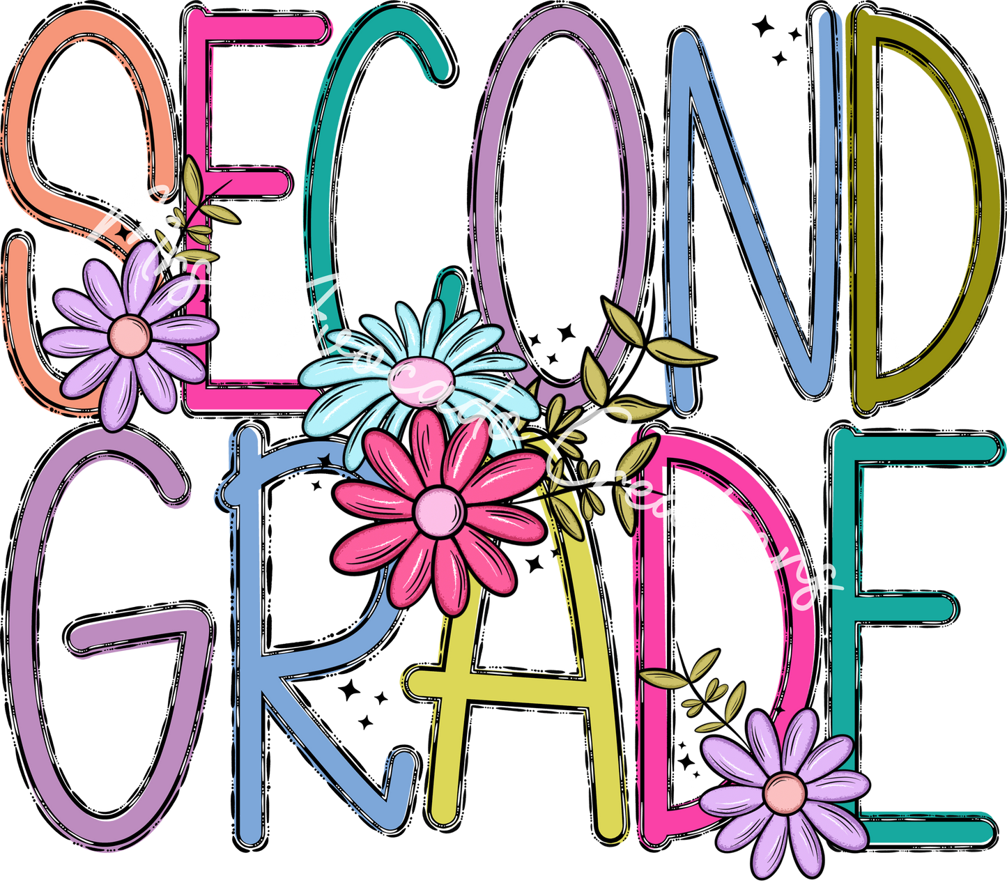 Second Grade floral doodle