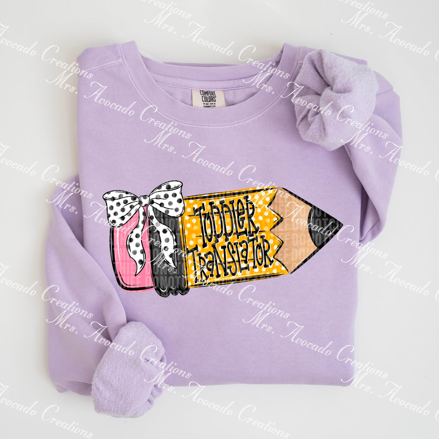 School Doodle Pencil Bow Toddler Translator