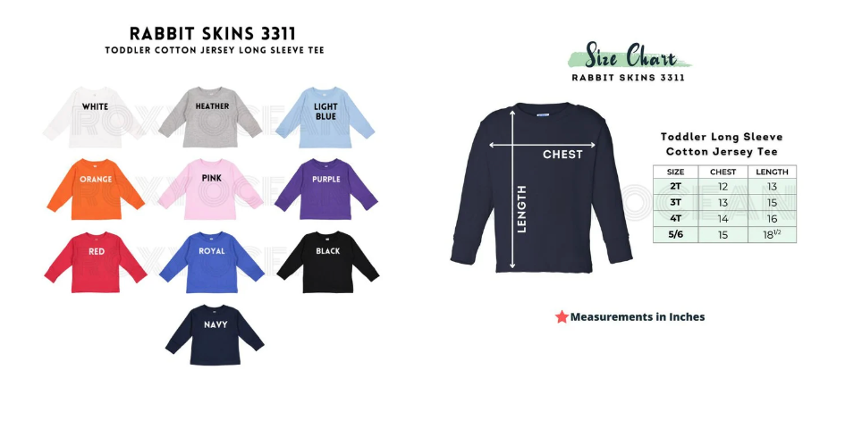 Kids Shirt Color Options