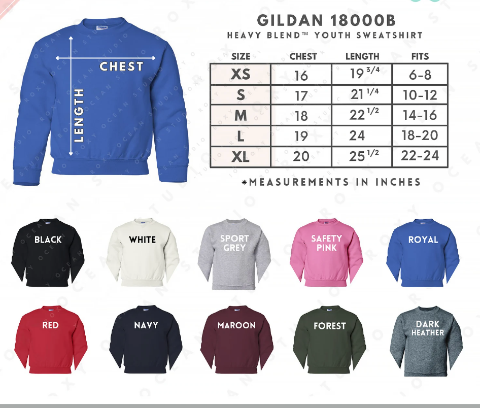 Kids Shirt Color Options