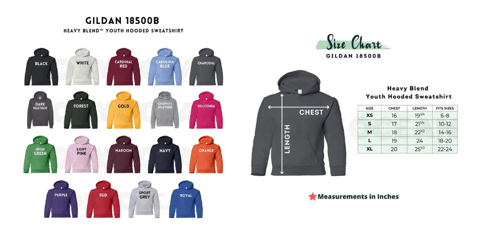 Kids Shirt Color Options