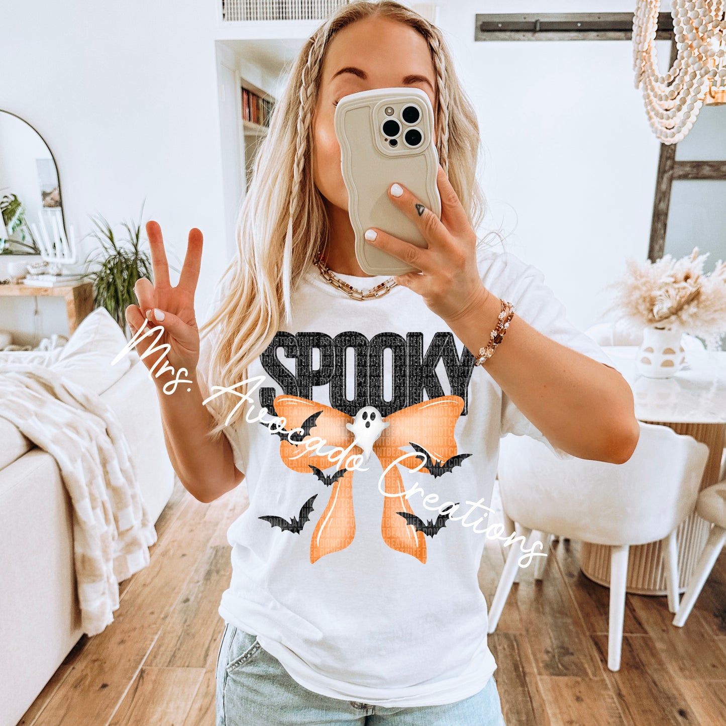 Spooky Orange Bow