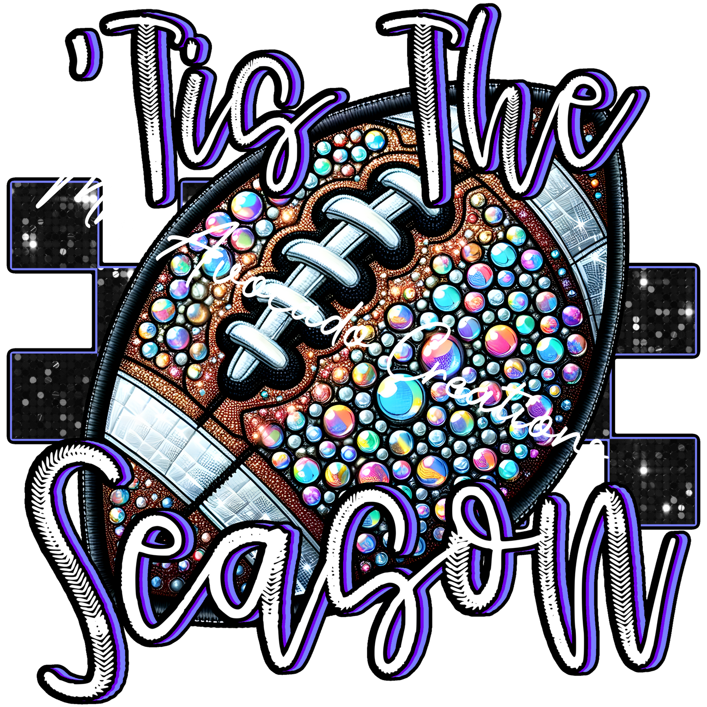 Tis the Season football faux bling