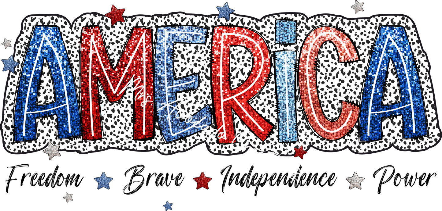 America faux glitter