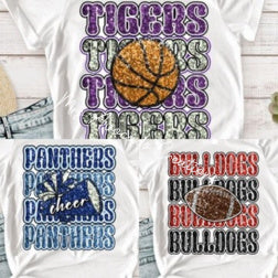 Faux Sequin Stack Sports Name