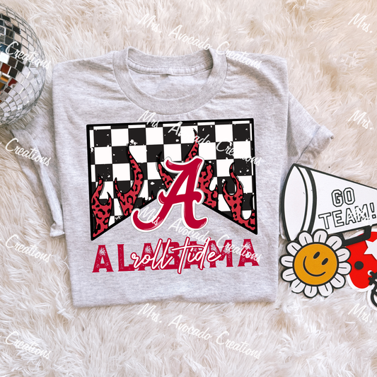 Checkered Flame Alabama Roll Tide