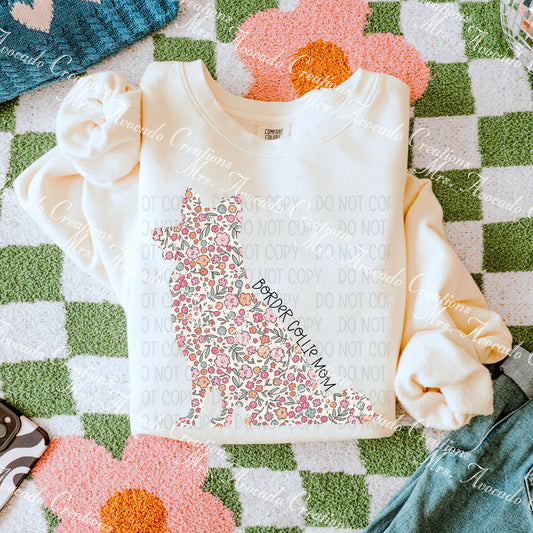 Floral Border Collie
