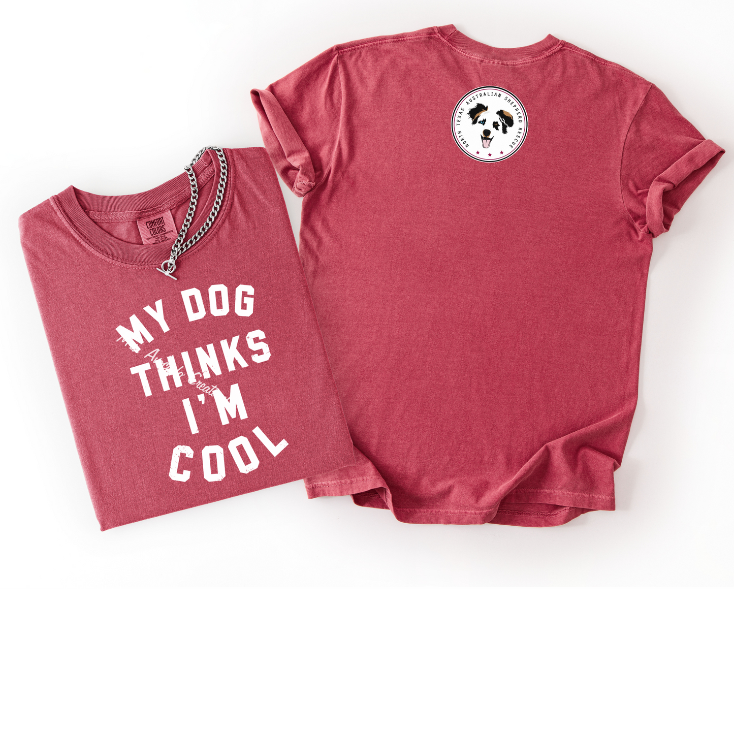 My dog thinks I'm cool- white print