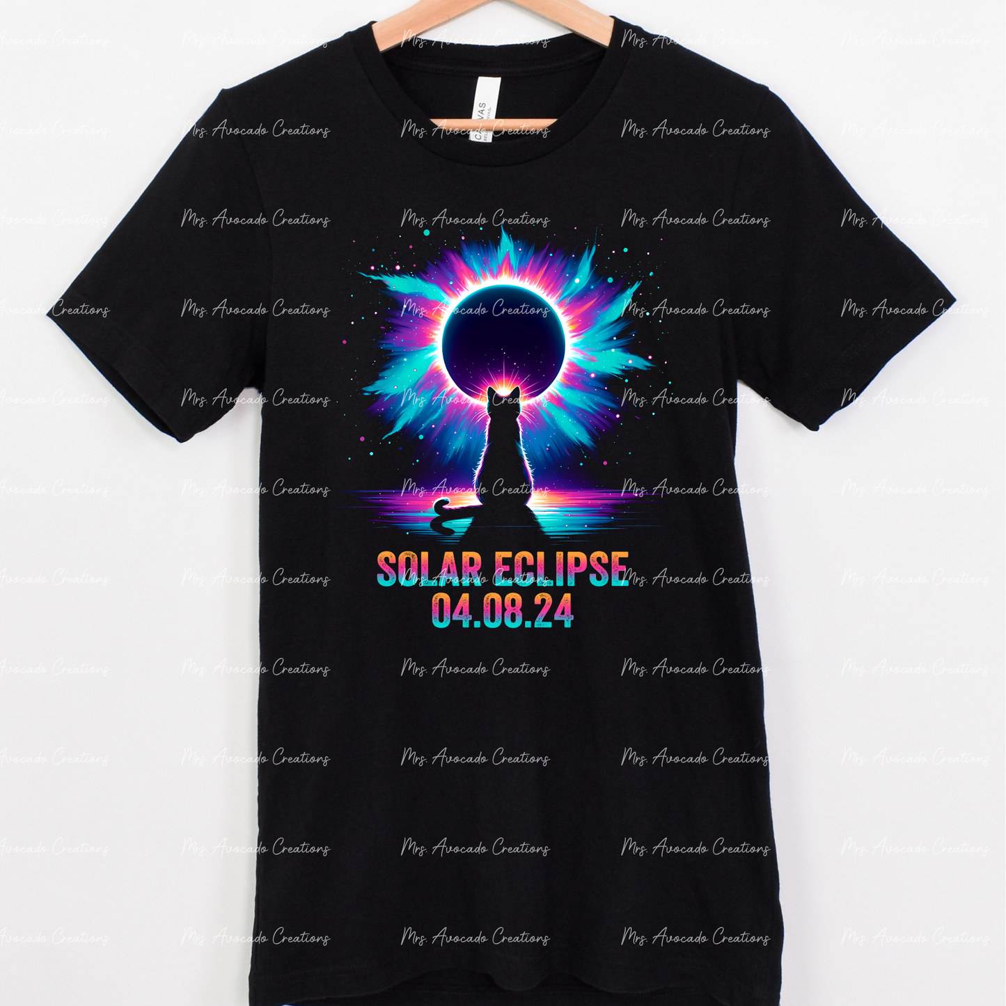 Solar Eclipse 2024 Cat (pink/blue)