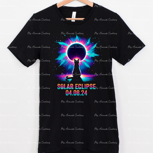 Solar Eclipse 2024 Cat (pink/blue)