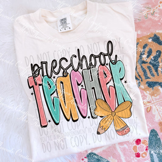 Bow Pencil Teacher Preschool