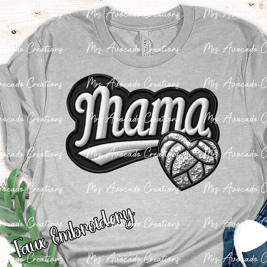 Volleyball Mama Heart