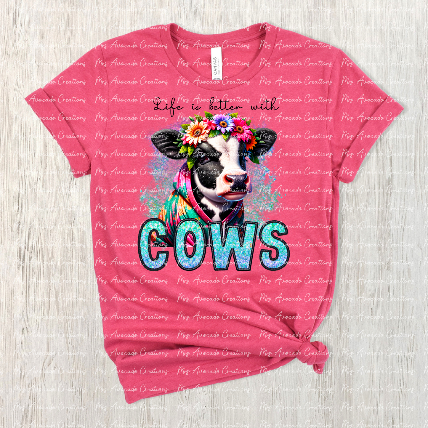Life is better with cows (black/white cow)