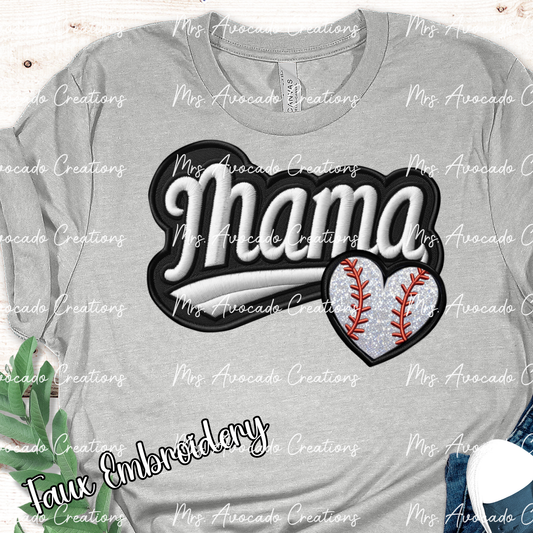 Baseball Mama Heart