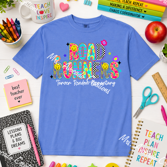 Roadrunners Bright Doodle Prints (white text)
