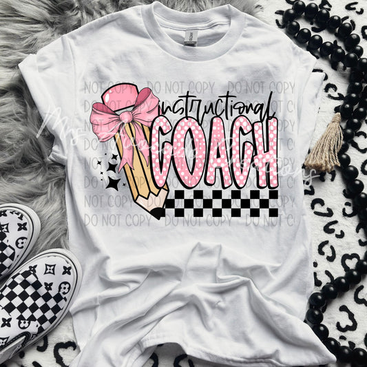 Pink bow pencil Instructional coach