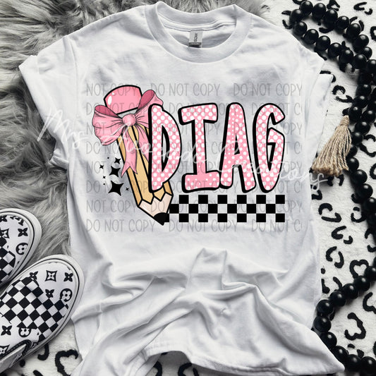 Pink bow pencil Diag