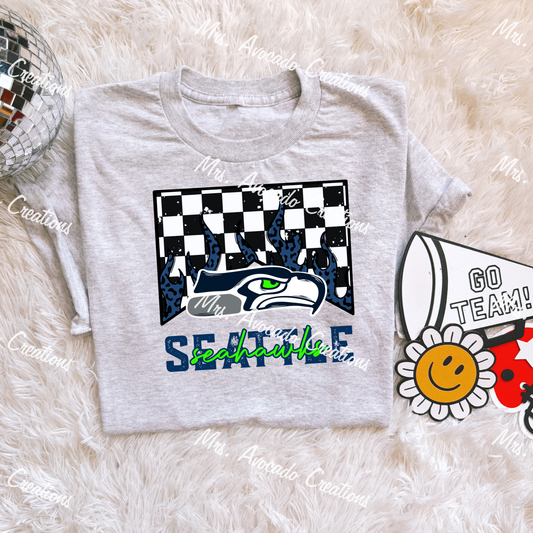 Checkered Flame Seahawks
