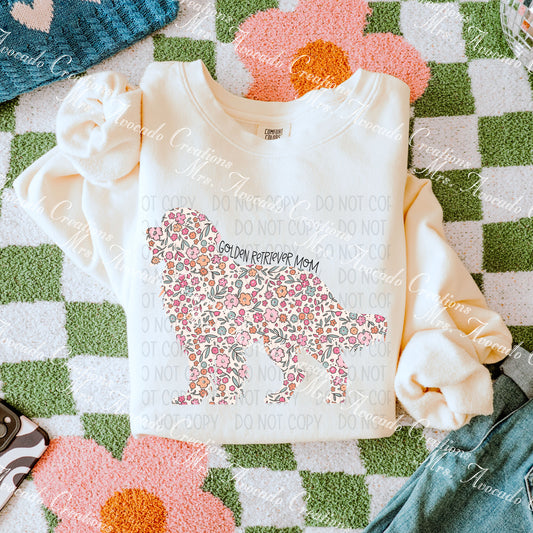 Floral Golden Retriever