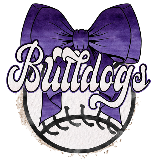 Bulldogs baseball purple bow