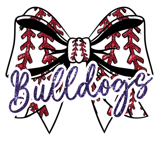 Bulldogs baseball laces bow