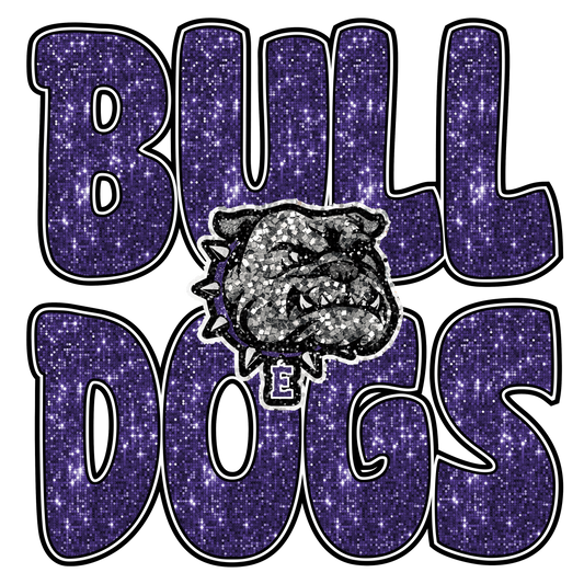 Bulldogs faux glitter