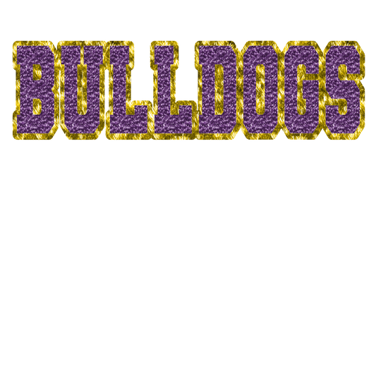 Bulldogs purple gold faux chenille