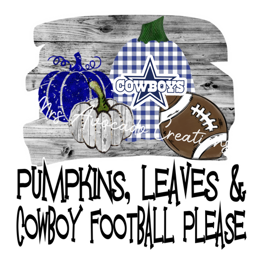 Pumpkins, leaves, Cowboy football please